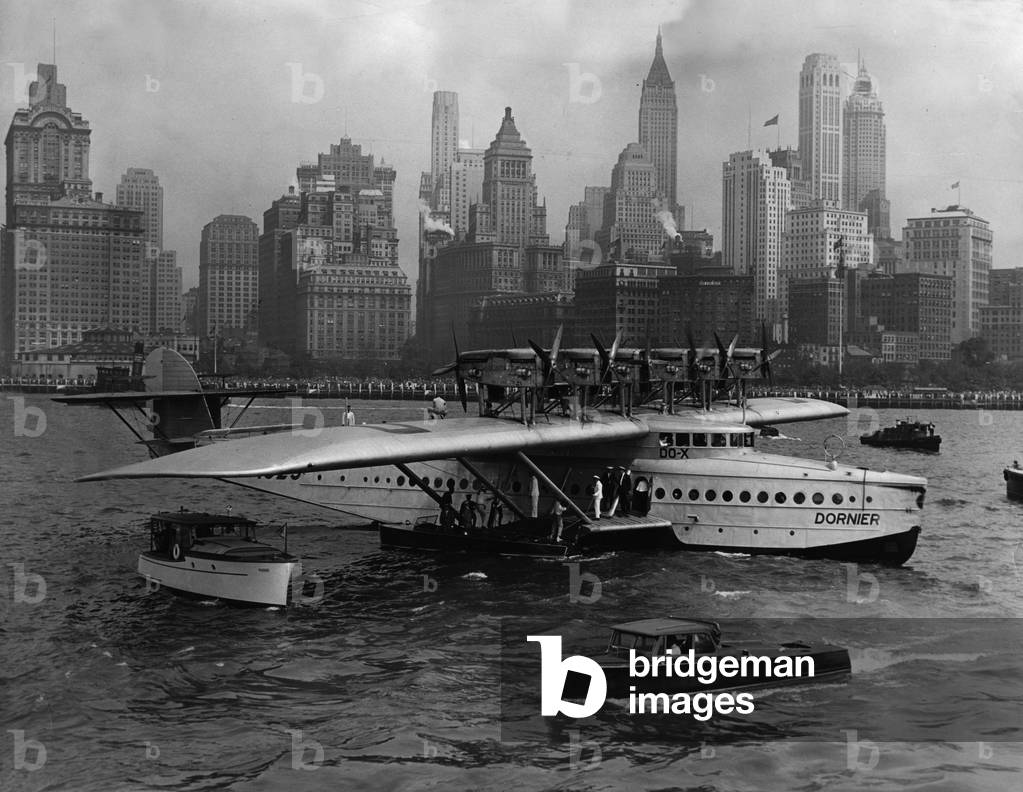 Dornier Do X seaplane in New York, 1931 (b/w photo)