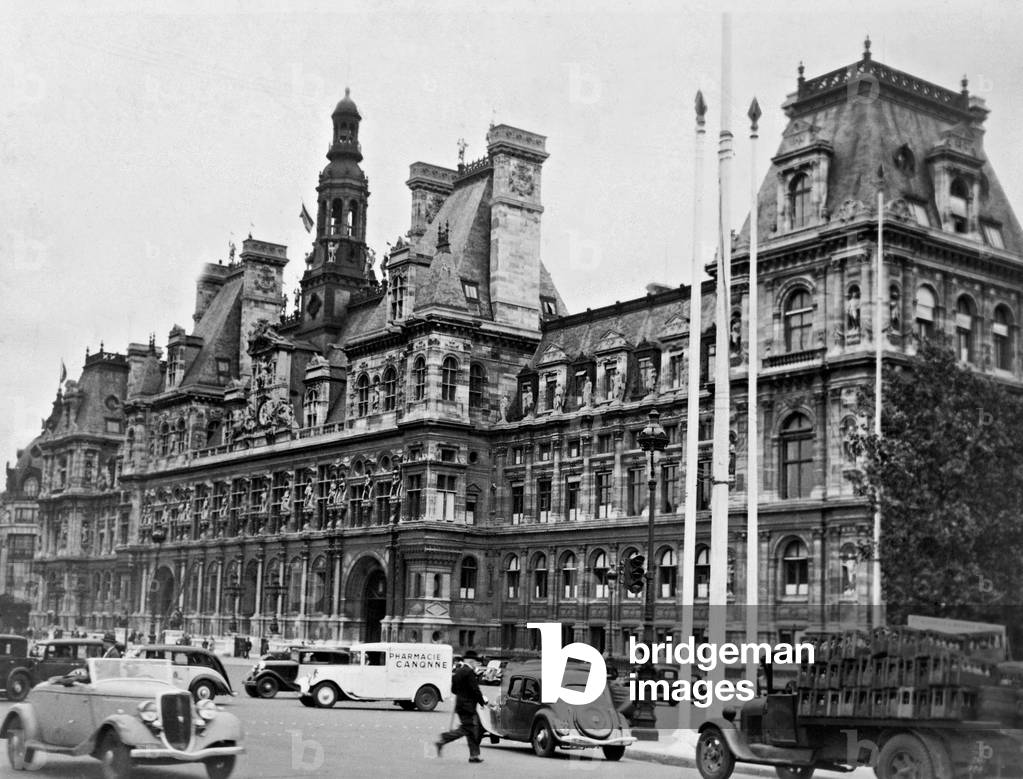 The City Hall of Paris, 1938 (b/w photo)