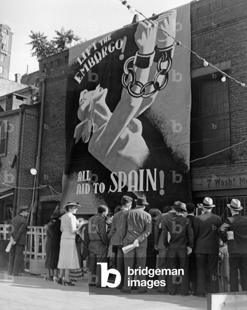 Protest against the Spanish Civil War in New York, 1938