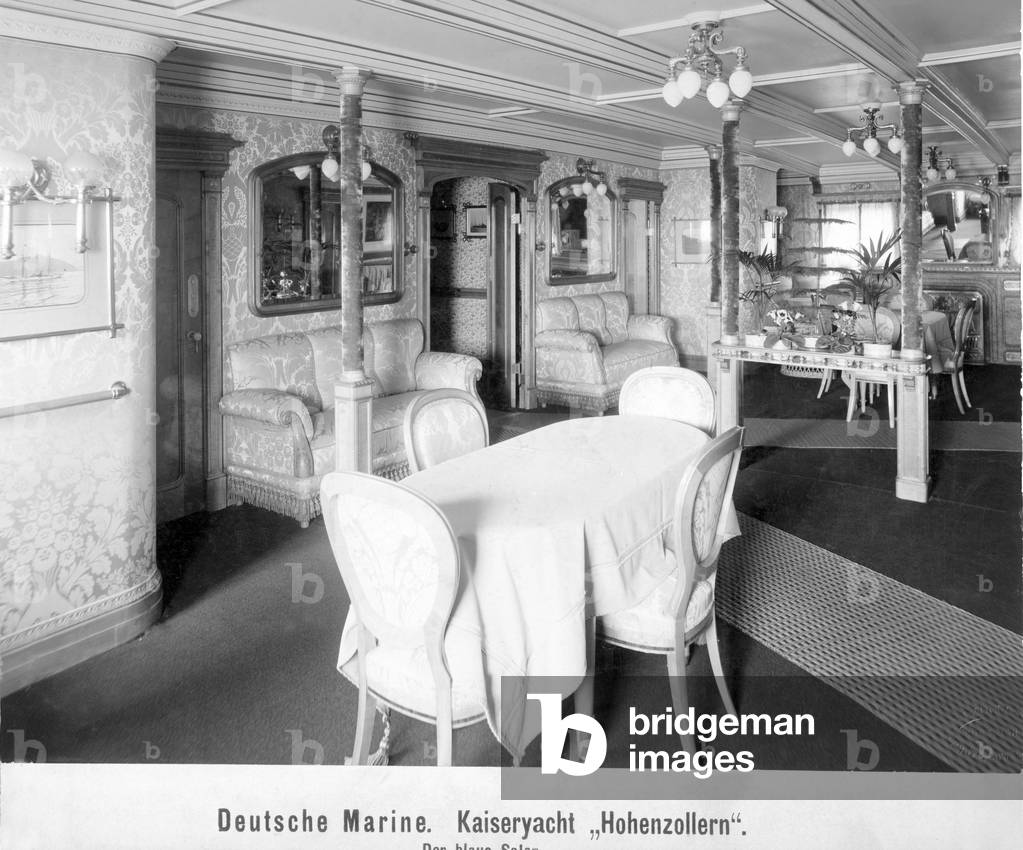 Interior of the imperial yacht SMY Hohenzollern, around 1900