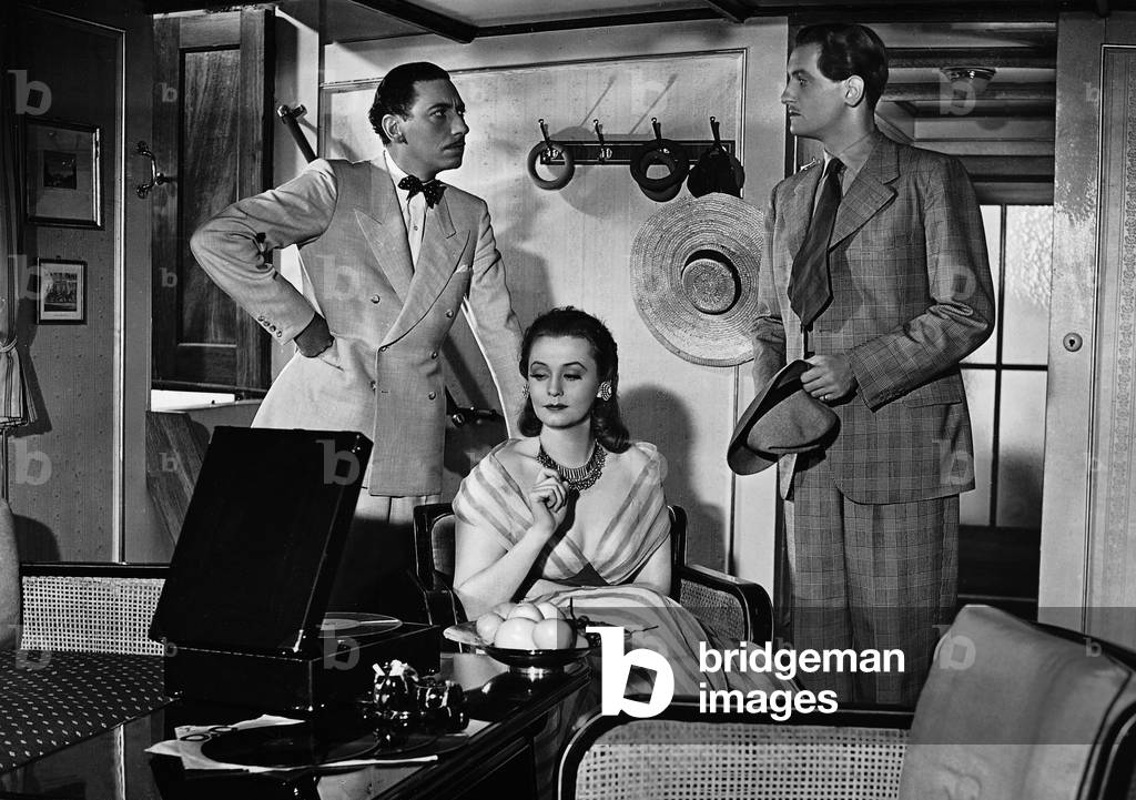 Willy Birgel, Zarah Leander and Karl Schoenboeck in 'Der Blaufuchs' (The blue fox), 1938 (b/w photo)