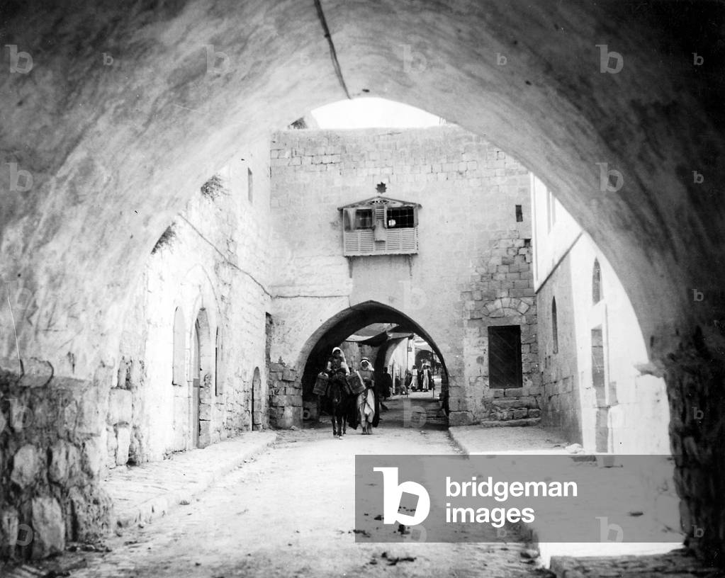 Arab quarter of Jerusalem, 1929 (b/w photo)
