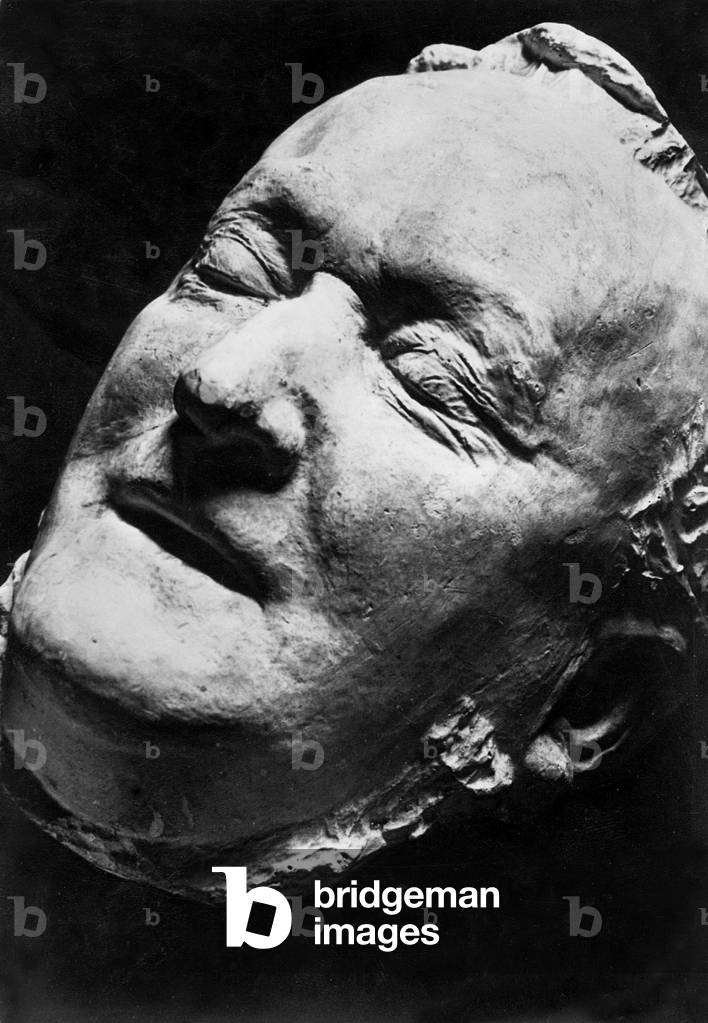 Death mask of Richard Wagner (b/w photo)