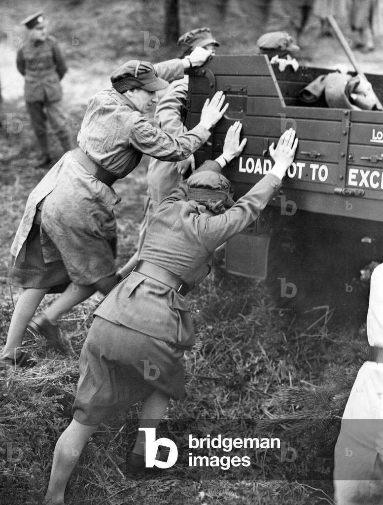Women in War Auxiliary Service in Great Britain, 1940s (b/w photo)
