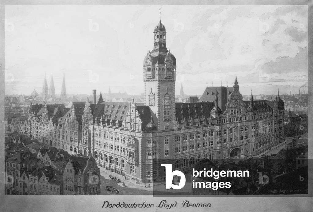 Headquarters of North German Lloyd, 1901 (b/w photo)