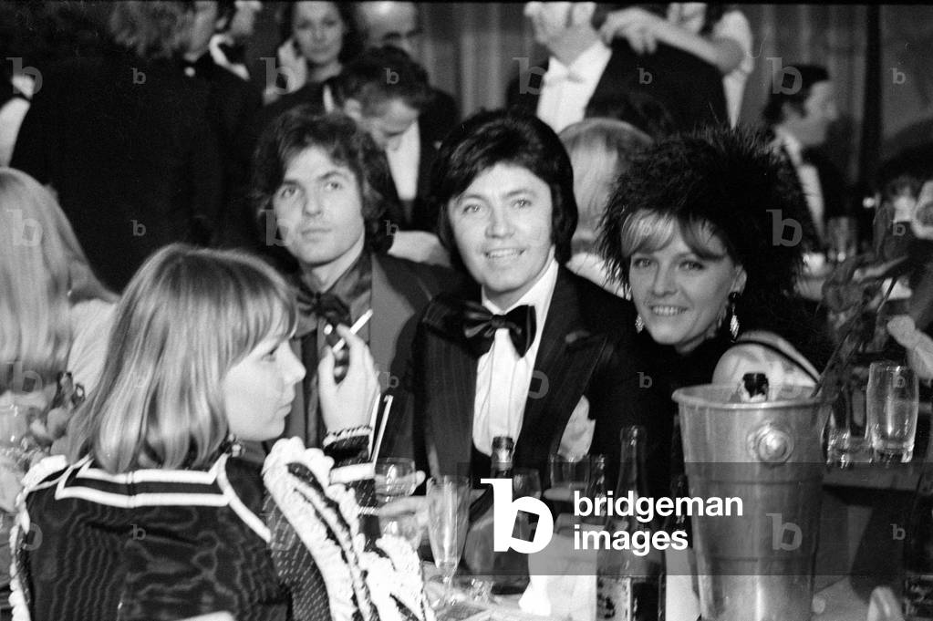 Chris Roberts and Rex Gildo at the German Film Ball in Munich, 1974 (b/w photo)