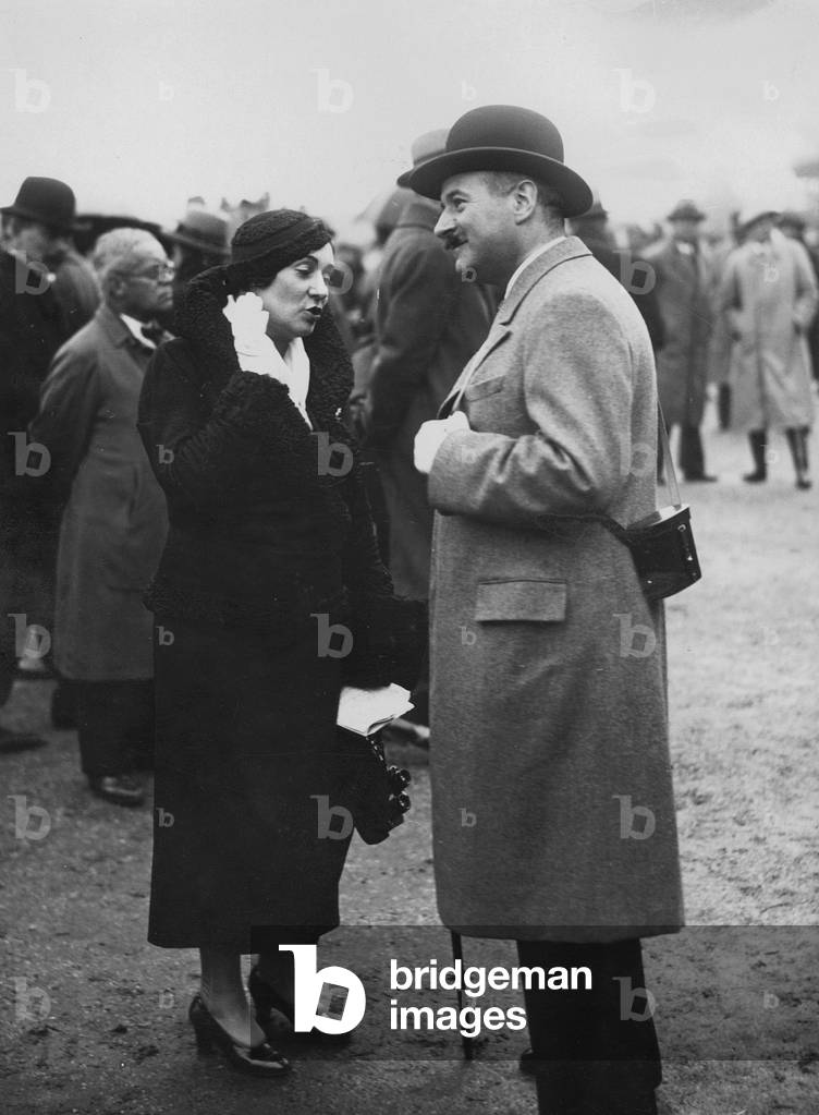 Andre Francois-Poncet speaking with Madame Fockenbergh, 1932 (b/w photo)