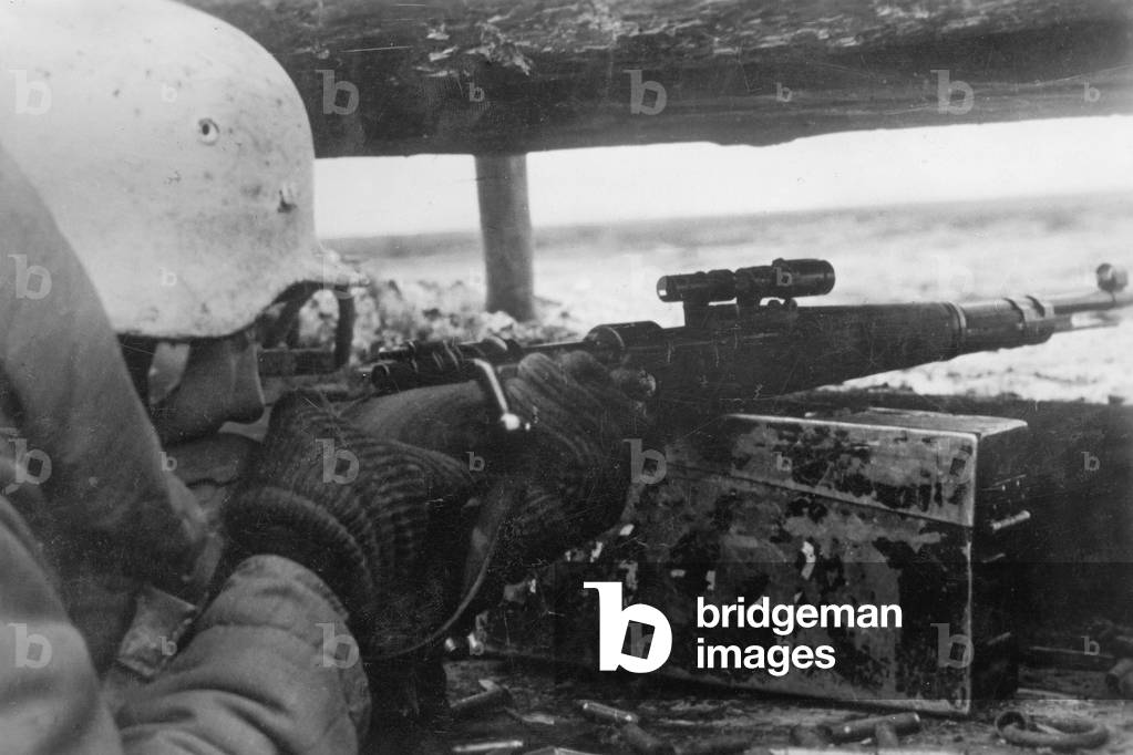 German sniper, 1942 (b/w photo)