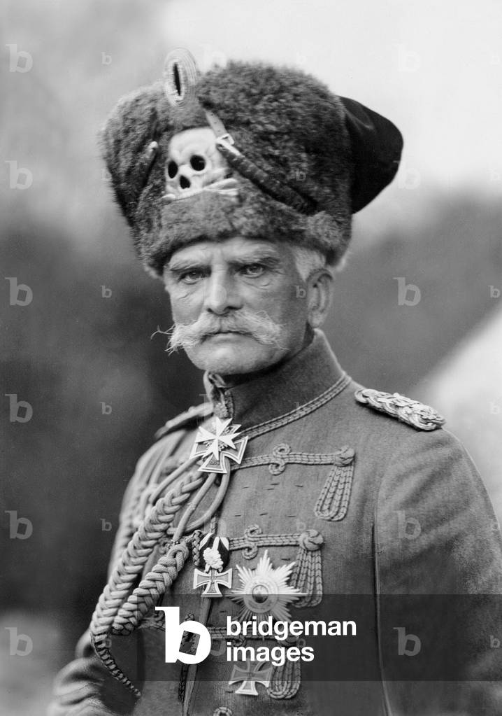 August von Mackensen in a Hussar's Uniform in the 1920s (b/w photo)