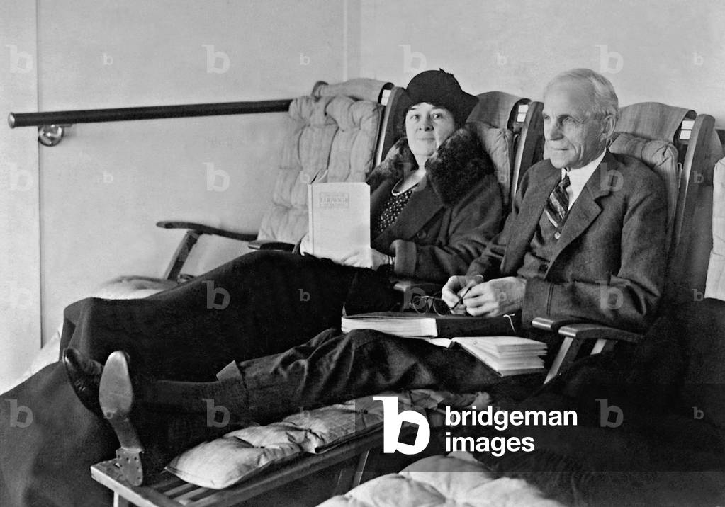 Henry Ford and his wife Clara Bryant Ford, 1930 (b/w photo)