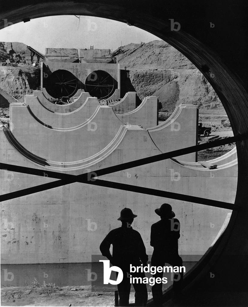 Canal construction in California, 1938 (b/w photo)