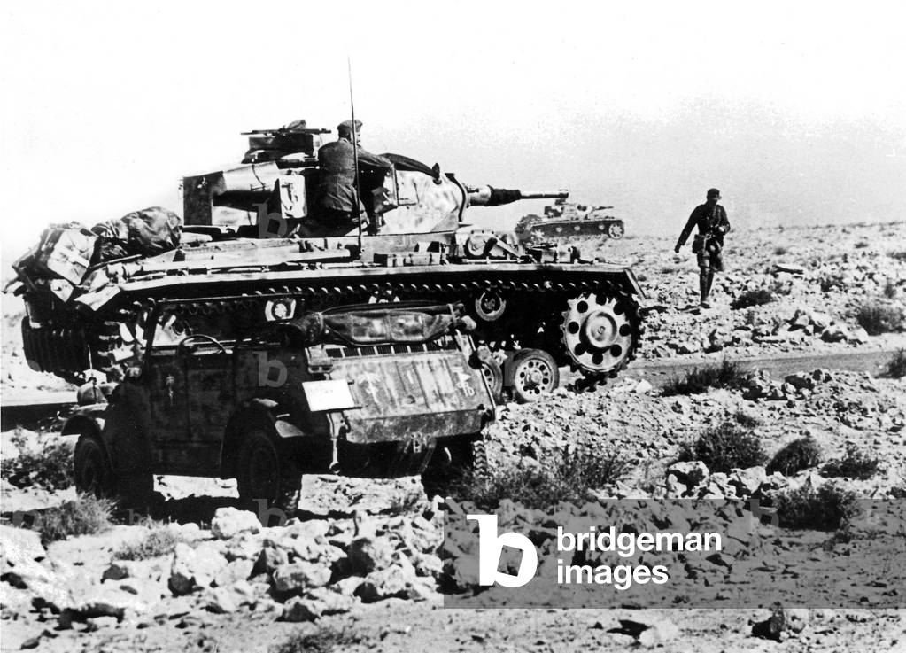 Tank III in Africa, 1941 (b/w photo)