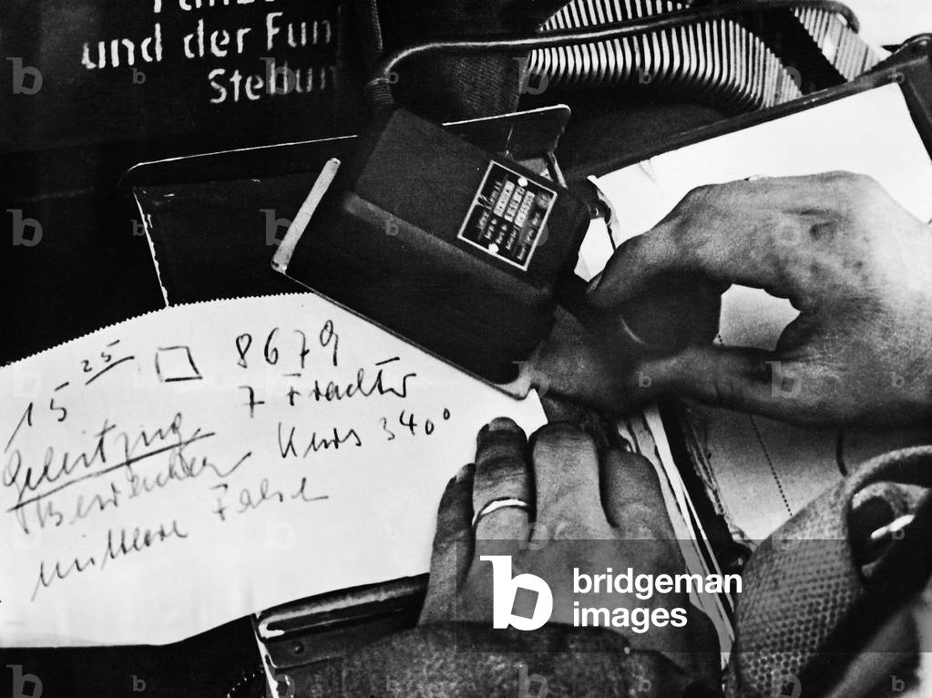 Message about an Allied convoy, 1942 (b/w photo)