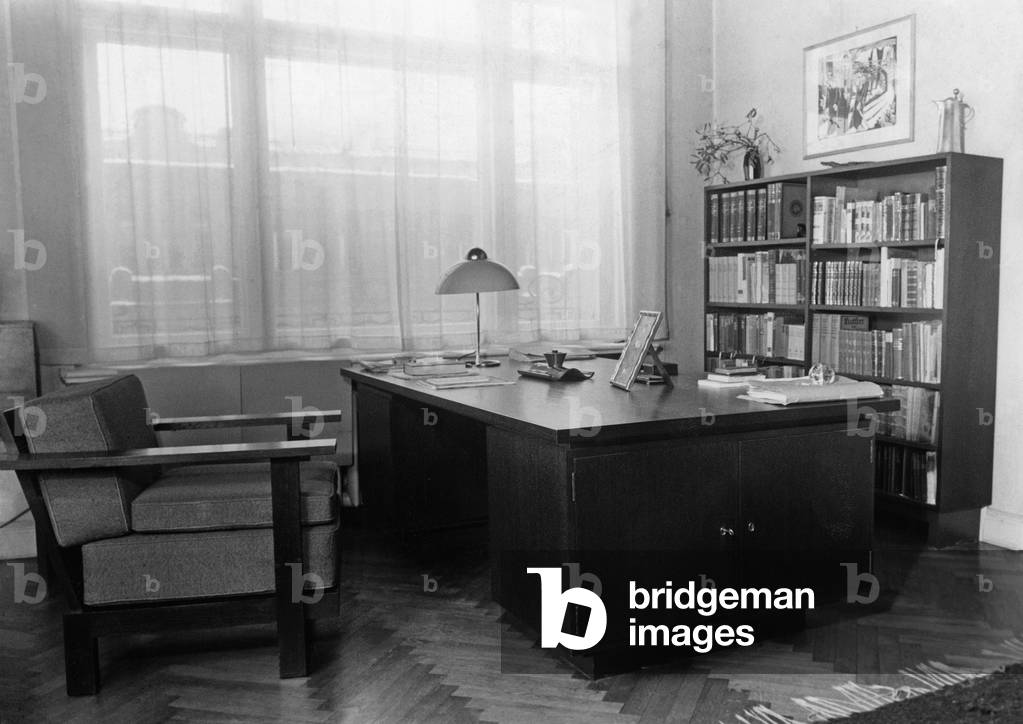 Office of a writer, 1934 (b/w photo)