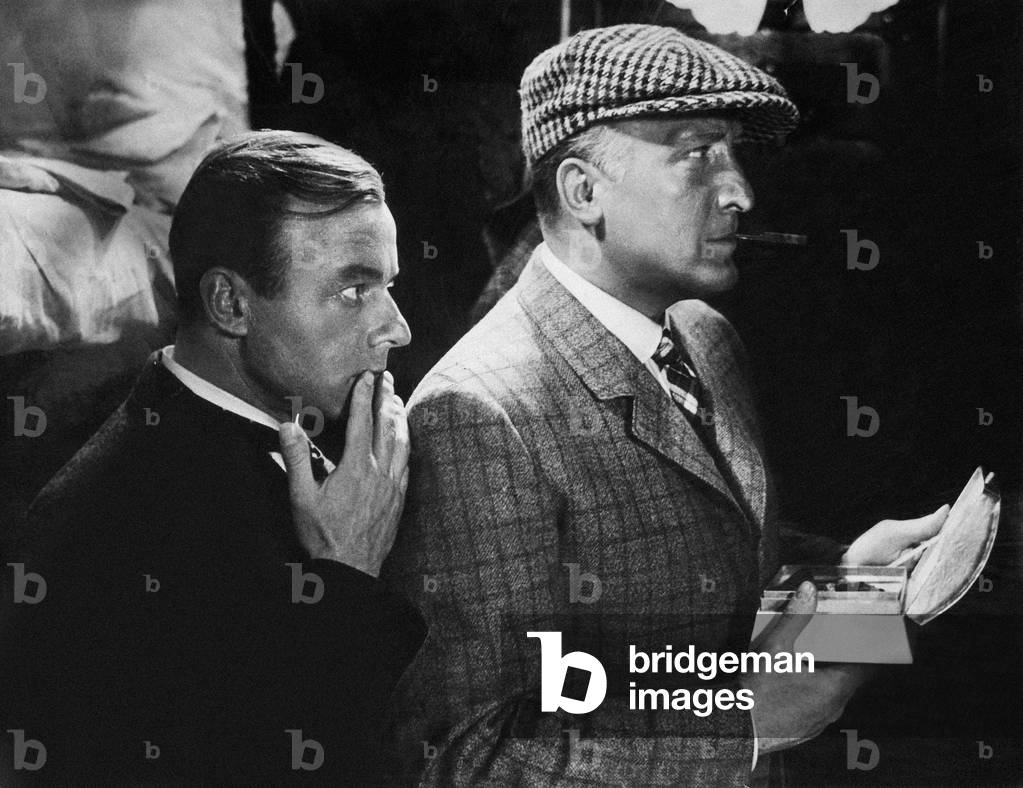 Heinz Ruehmann and Hans Albers in 'The Man Who Was Sherlock Holmes', 1937 (b/w photo)