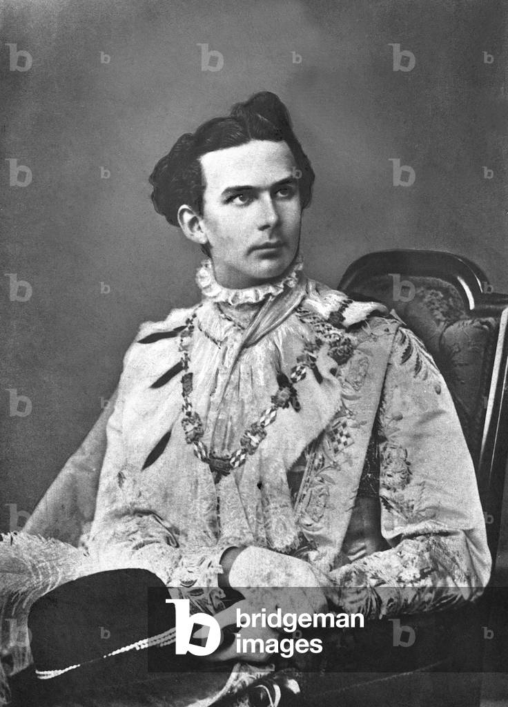 King Ludwig II of Bavaria (b/w photo)