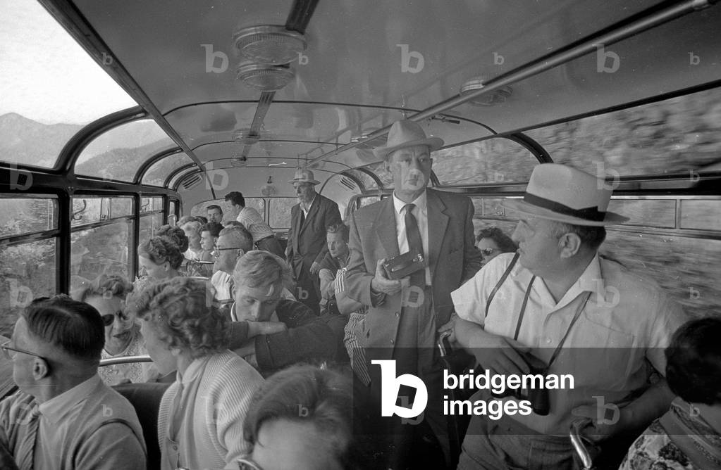 Bus to Kehlsteinhaus (Eagle's Nest), 1960 (b/w photo)
