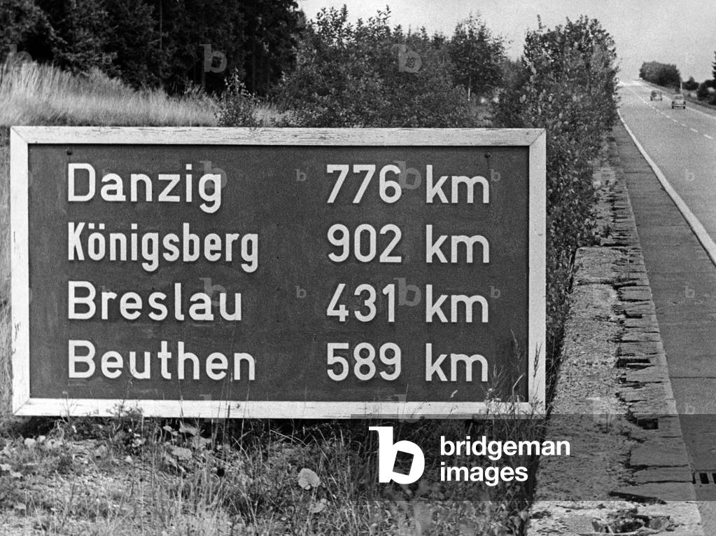 Highway in Germany, 1958 (b/w photo)