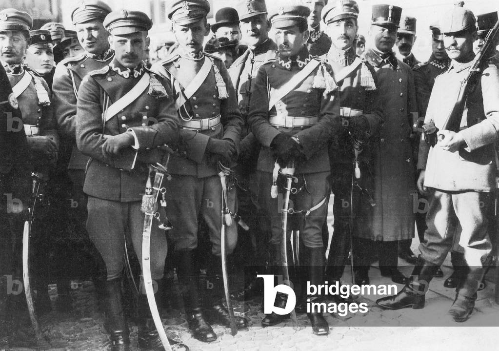 Officers of the Polish Legion, 1918 (b/w photo)
