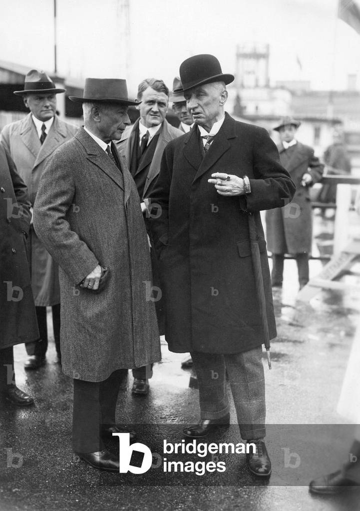 Theodor von Guerard with Hugo Junkers, 1930 (b/w photo)