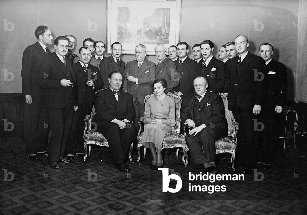 Emil Jannings, Angela Salloker and Fritz Wendhausen, 1937 (b/w photo)