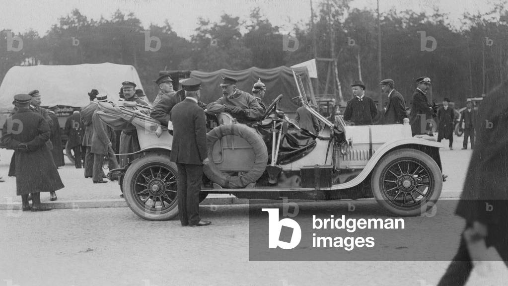 Prince Heinrich at the Prince Heinrich Race, 1910 (b/w photo)
