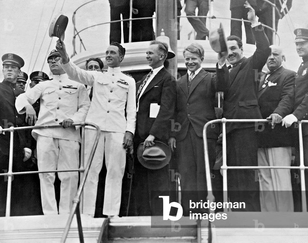 Richard Byrd at the return from an Antarctica flight, 1927 (b/w photo)
