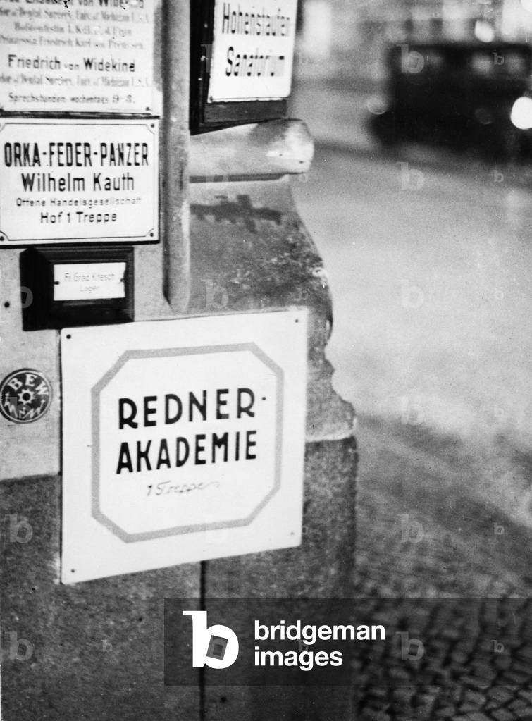 Speakers Academy, 1929 (b/w photo)