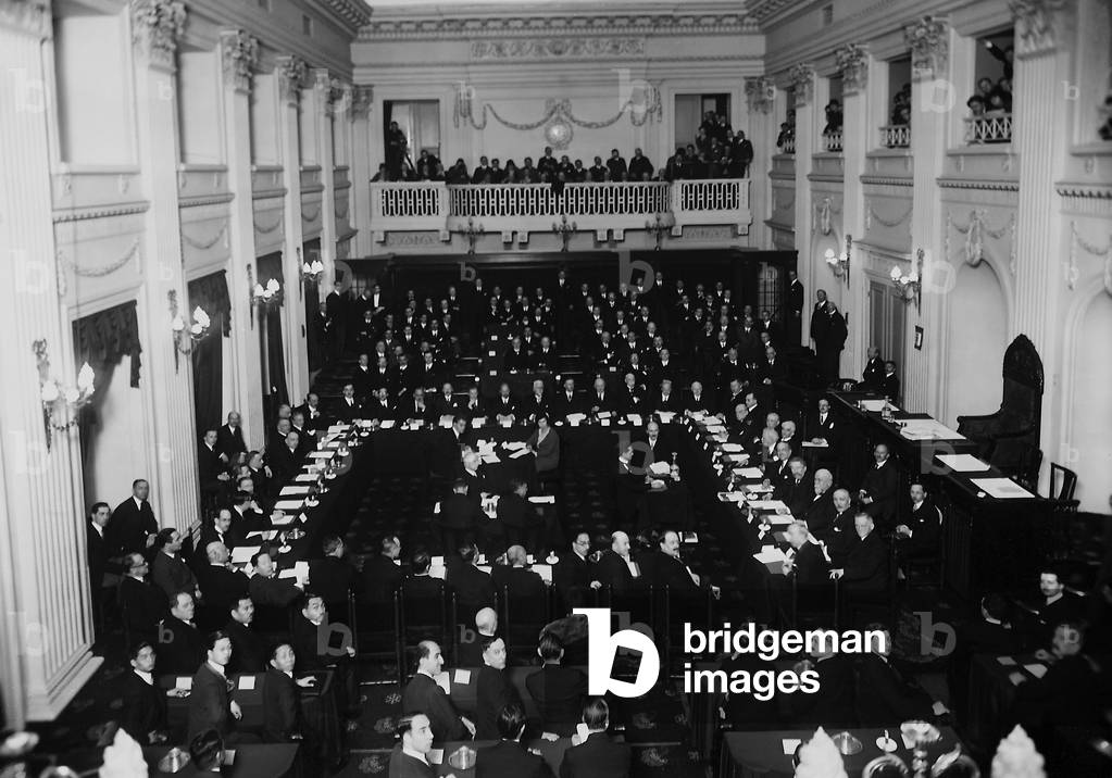 Opening session of the Second Hague Conference, 1930 (b/w photo)