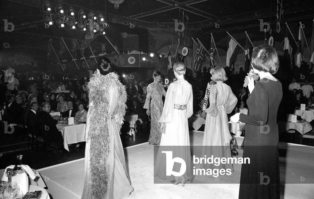 Fashion show in Switzerland, 1974 (b/w photo)