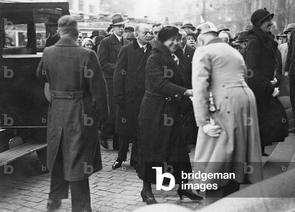 Hermine Reuss Elder Line at a memorial service in Berlin, around 1930 (b/w photo)
