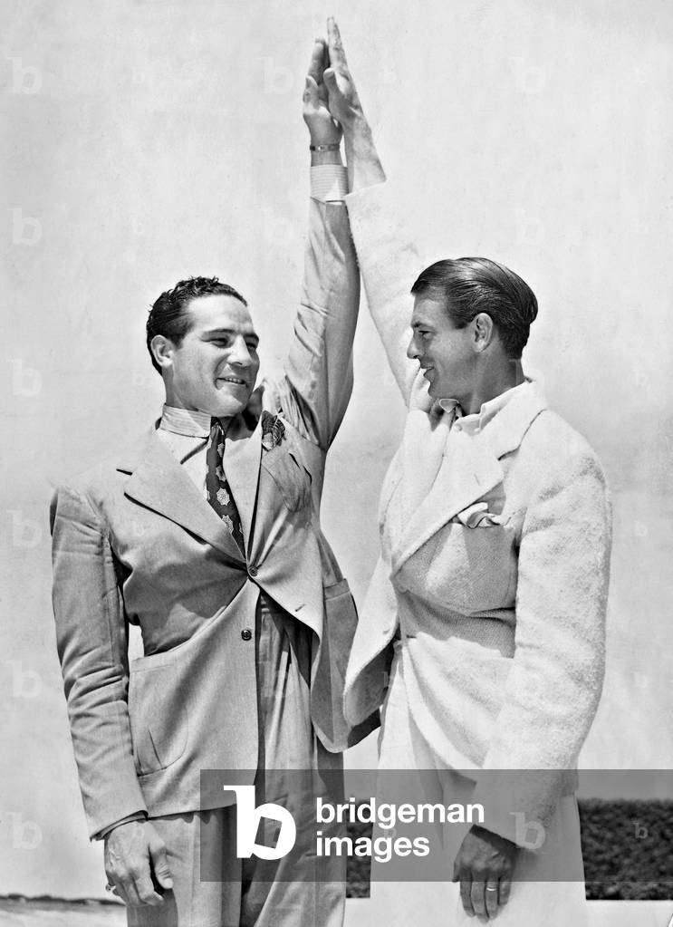 Max Baer and Gary Cooper, 1934 (b/w photo)