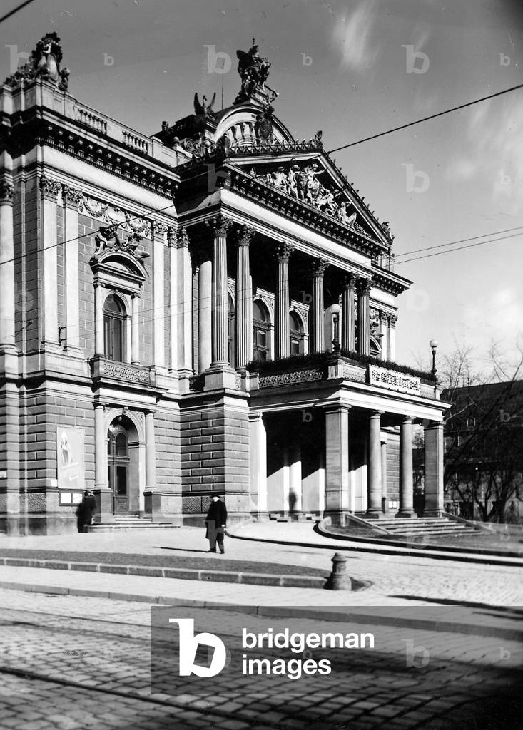 Municipal theater in Brno (b/w photo)