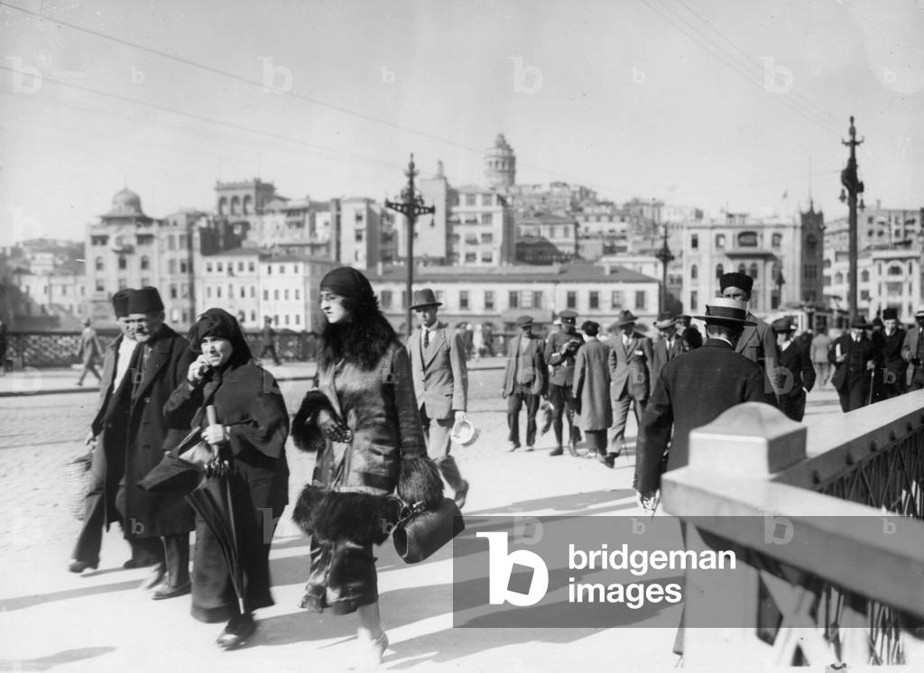Street scene in Istanbul, 1932 (b/w photo)