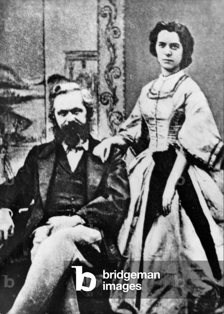 Karl Marx and Jenny Marx, 1886 (b/w photo)