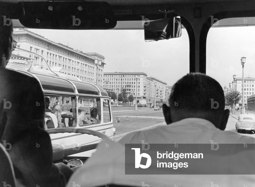 Stalinallee in Eastern Berlin (b/w photo)