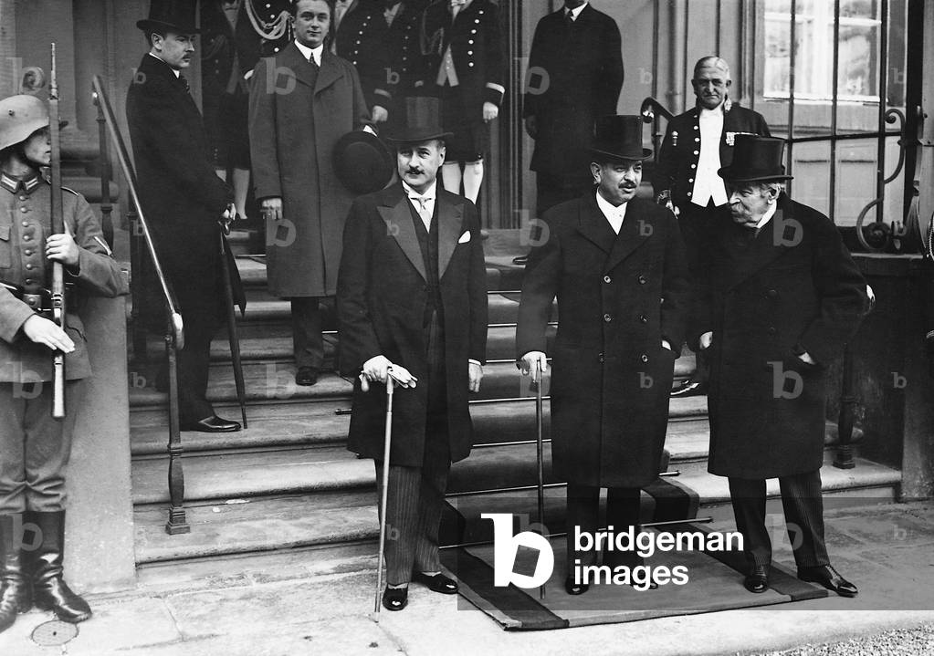 Francois Poncet, Pierre Laval and Aristide Briand at Reich President Hindenburg, 1931 (b/w photo)