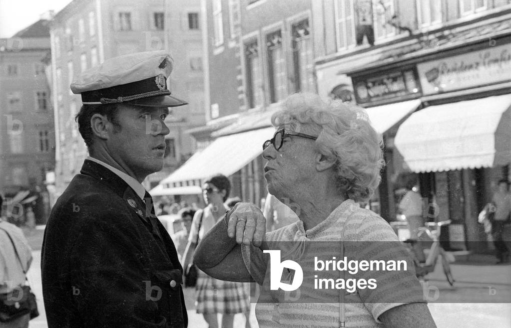 Salzburg at the time of the festival, 1971 (b/w photo)