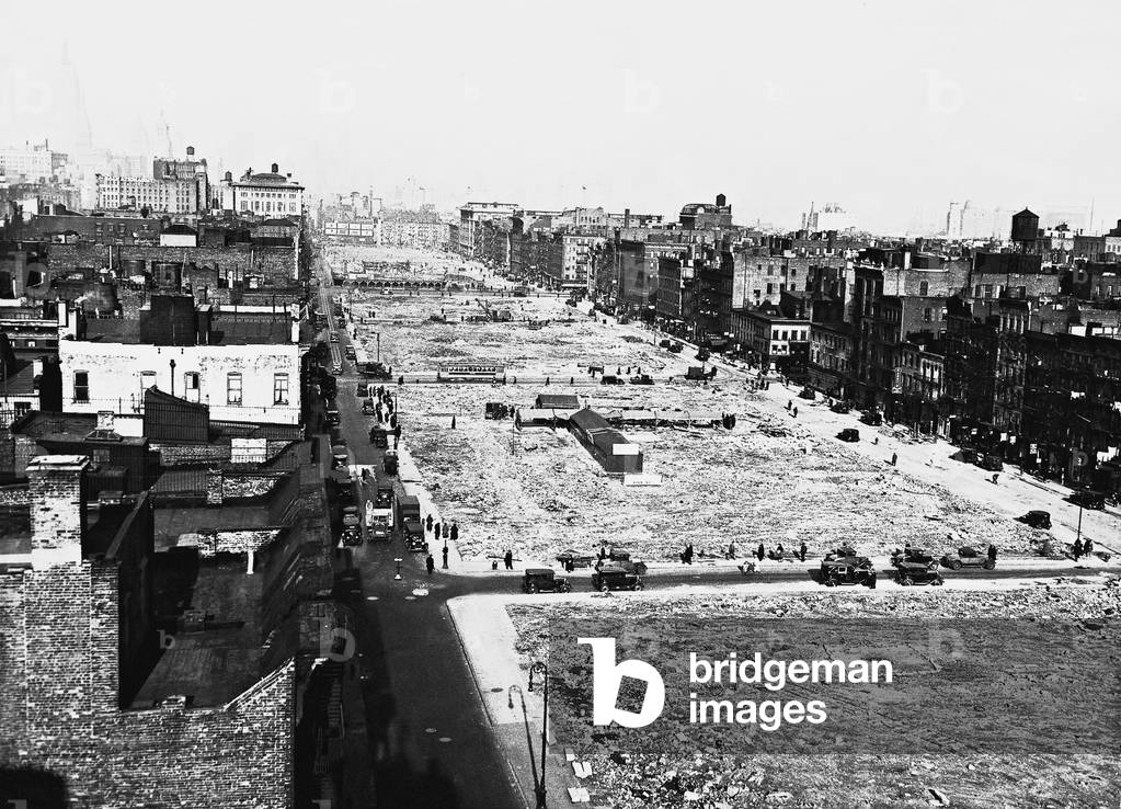 Street construction in New York, 1930 (b/w photo)