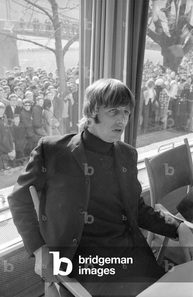 The Beatles in Salzburg, 1965 (b/w photo)