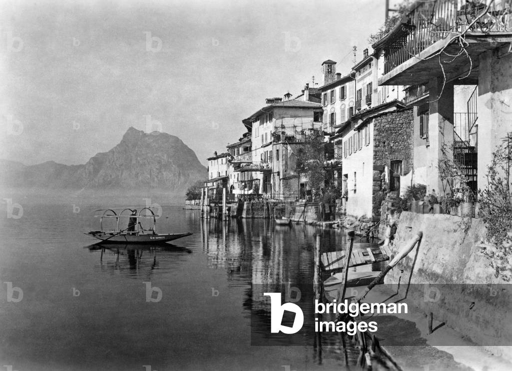 Gandria at the Lake Lugano  (b/w photo)