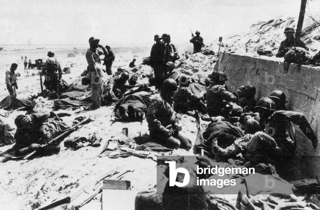 Utah Beach after the successful landing, 06.06.1944 (b/w photo)