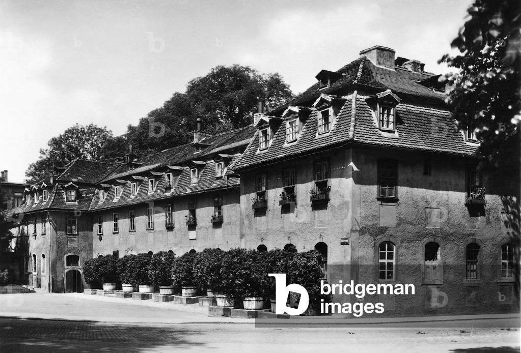 House of Charlotte von Stein in Weimar. (b/w photo)
