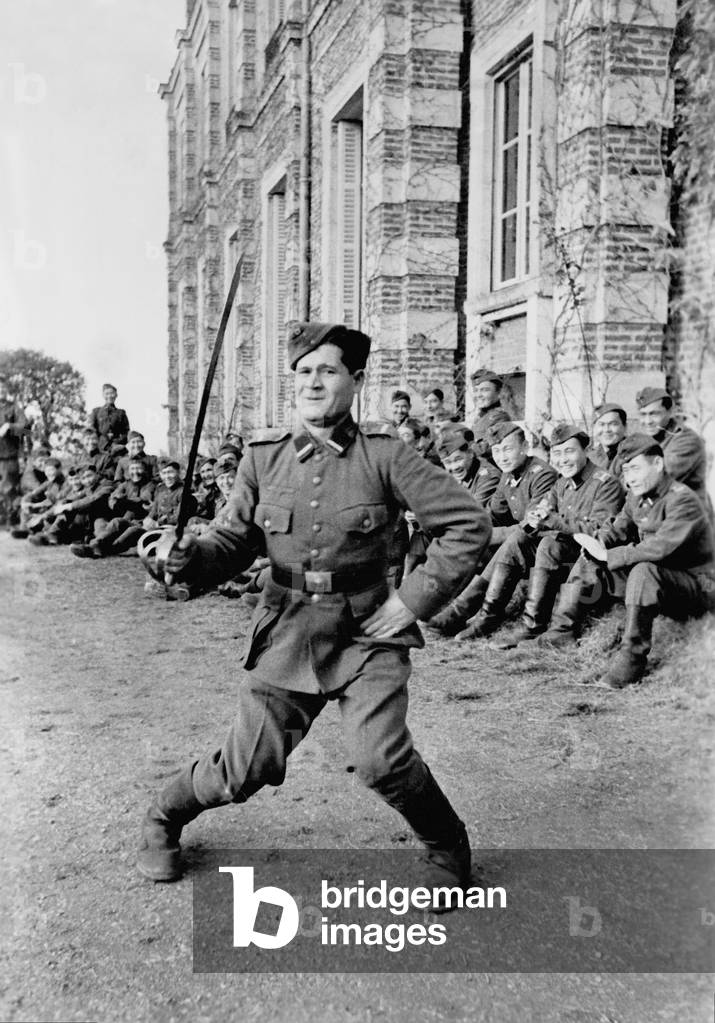 Turkestan volunteers in service of the Wehrmacht (b/w photo)