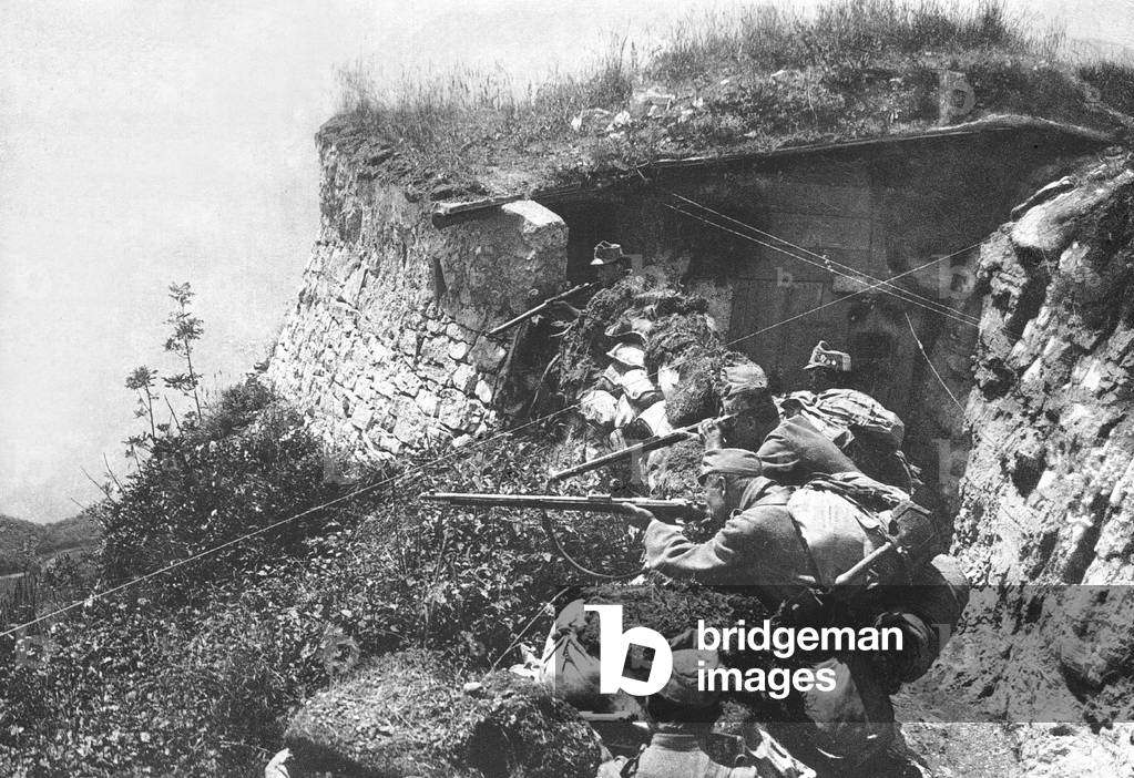 Austro-Hungarian soldiers at the Alpine front (b/w photo)