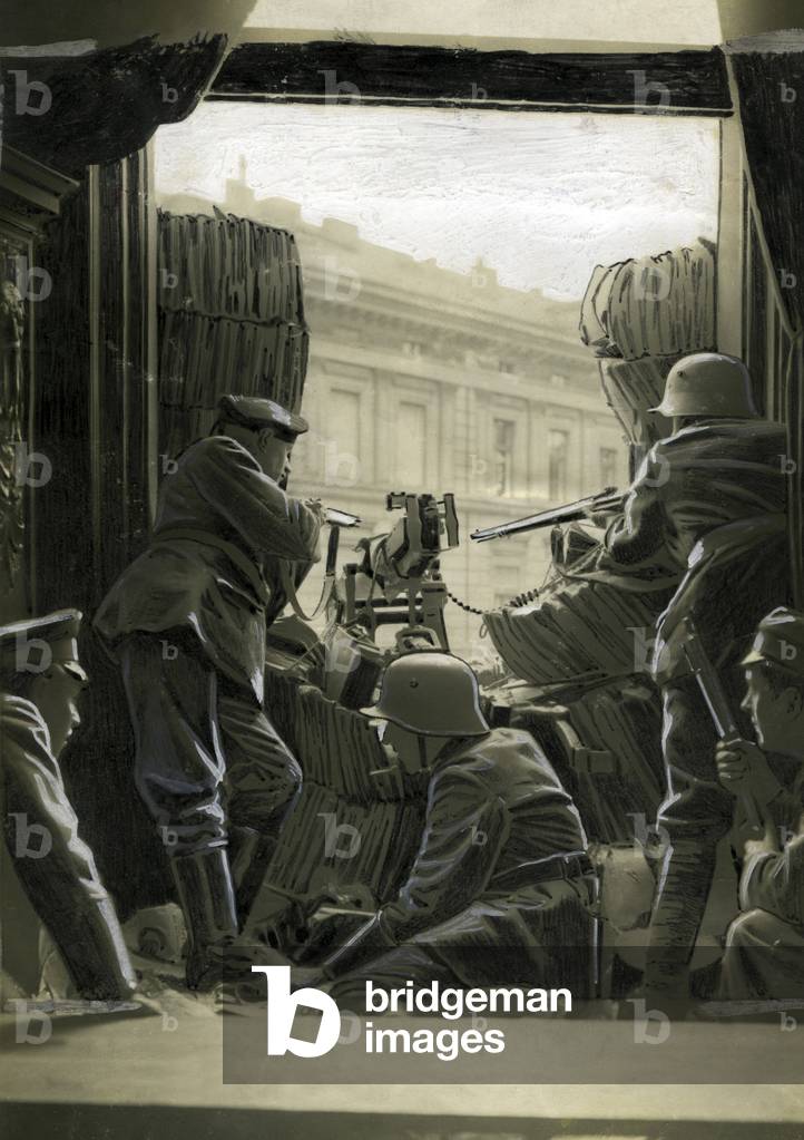 Governmental troops in the Mossehaus, 1919