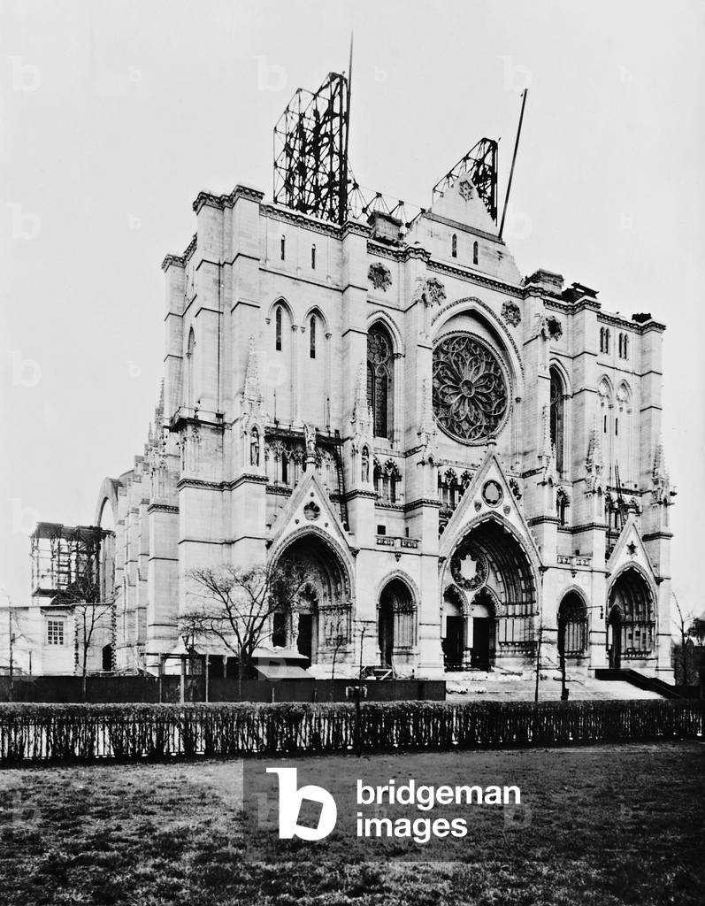 Cathedral of St. John the Divine in New York, 1935 (b/w photo)