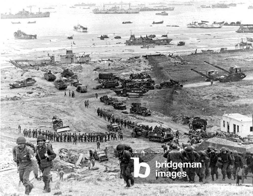 American troops in Normandy, 1944 (b/w photo)