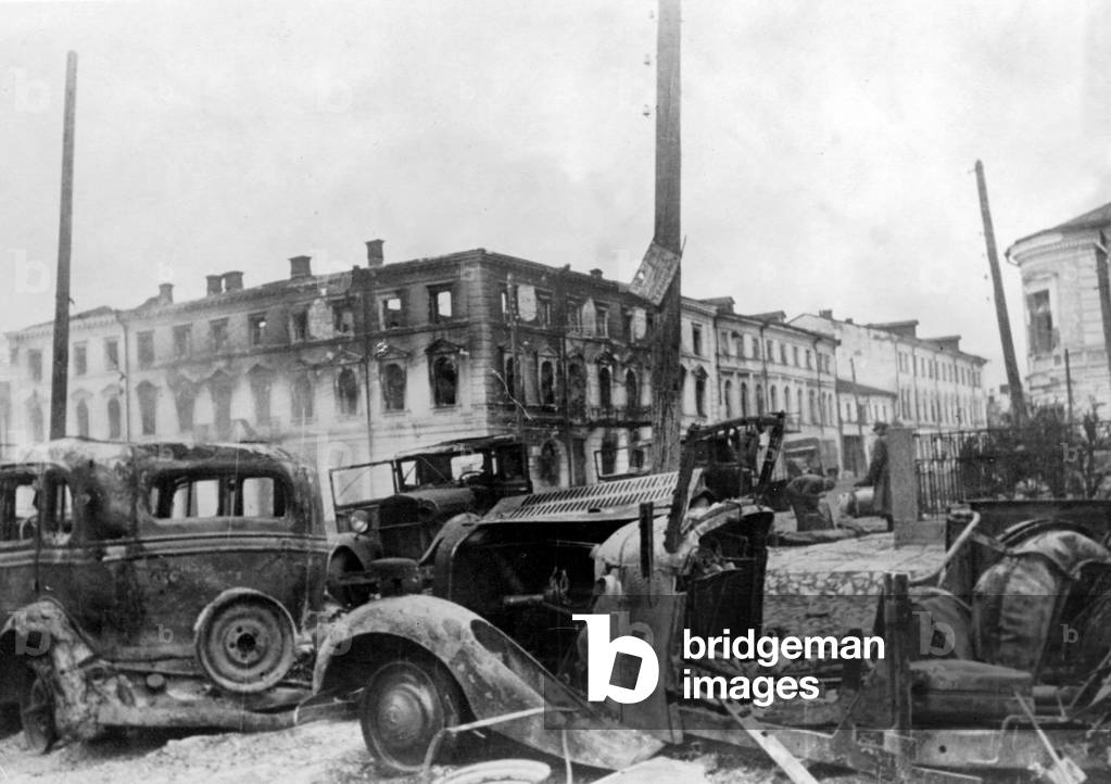 After the capture of the city of Shitomir, December 1943 (b/w photo)