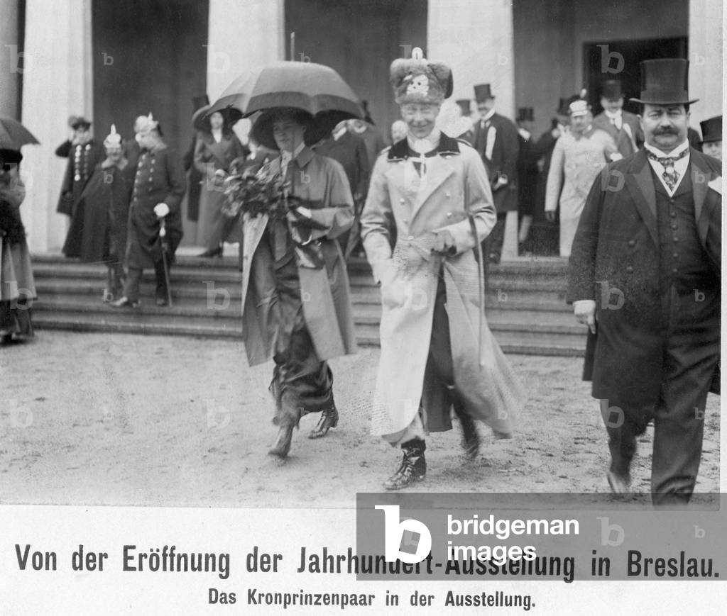 The crown prince and princess at the opening of the Century Exhibition in Wroclaw, 1913